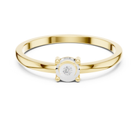 Round Lab-Grown Diamond Illusion Solitaire Ring in Yellow Gold — Verasah fine jewellery