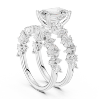 3ct TW Emerald Cut Lab-Grown Diamond Bridal Ring Set in White Gold — Verasah fine jewellery