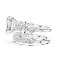 3ct TW Emerald Cut Lab-Grown Diamond Bridal Ring Set in White Gold — Verasah fine jewellery
