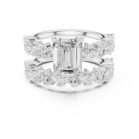 3ct TW Emerald Cut Lab-Grown Diamond Bridal Ring Set in White Gold — Verasah fine jewellery