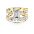 3ct TW Emerald Cut Lab-Grown Diamond Bridal Ring Set