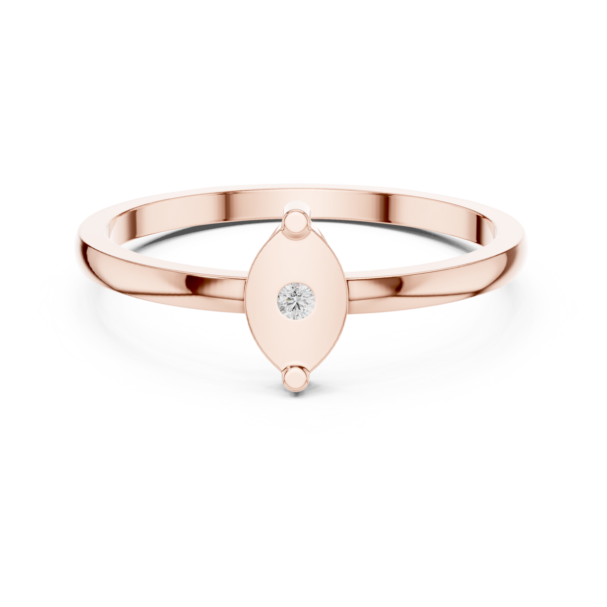 Round Lab-Grown Diamond Bezel Medallion Ring
