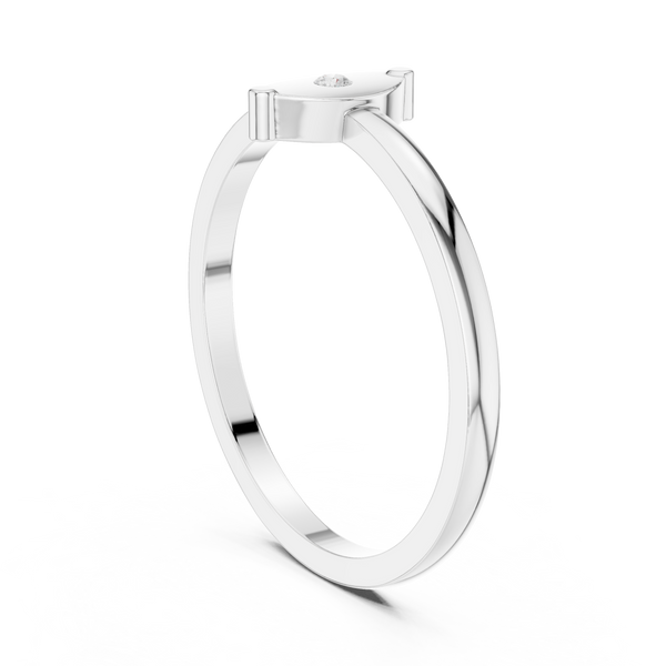 Round Lab-Grown Diamond Bezel Medallion Ring