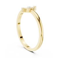 Round Lab-Grown Diamond Bezel Medallion Ring in Yellow Gold — Verasah fine jewellery