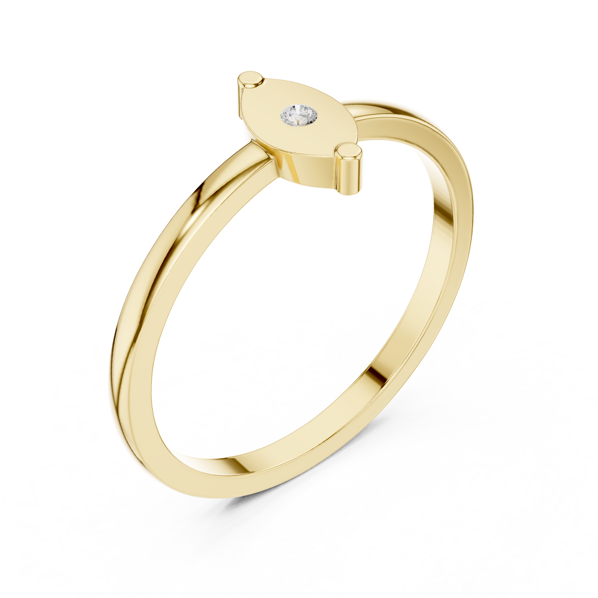 Round Lab-Grown Diamond Bezel Medallion Ring
