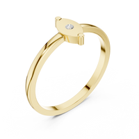 Round Lab-Grown Diamond Bezel Medallion Ring in Yellow Gold — Verasah fine jewellery