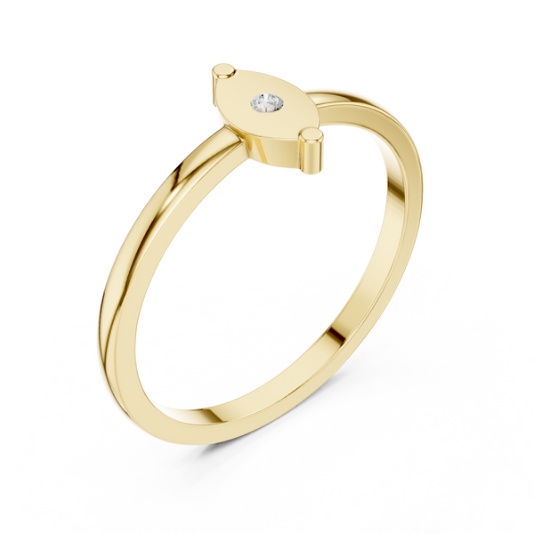 Round Lab-Grown Diamond Bezel Medallion Ring