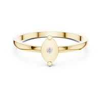 Round Lab-Grown Diamond Bezel Medallion Ring in Yellow Gold — Verasah fine jewellery