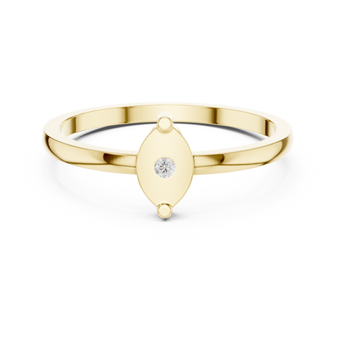 Round Lab-Grown Diamond Bezel Medallion Ring