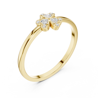 Heart Clover Lab-Grown Diamond Ring — En Fleur in Yellow Gold — Verasah fine jewellery