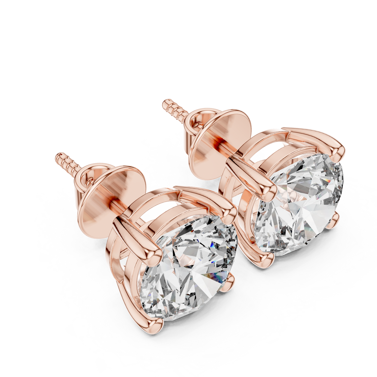 4.00ct TW Round Lab-Grown Diamond Stud Earrings