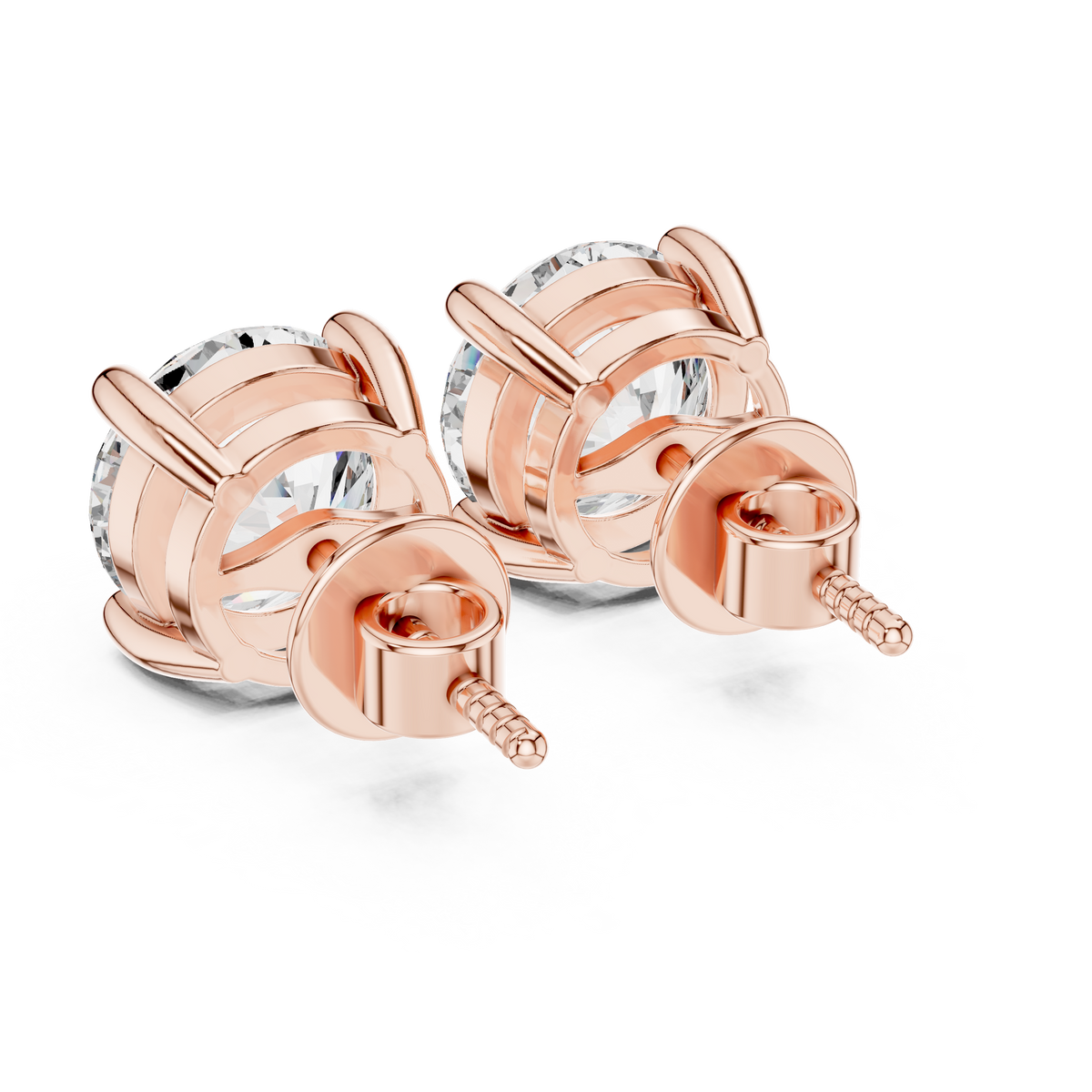 4.00ct TW Round Lab-Grown Diamond Stud Earrings