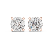 4.00ct TW Round Lab-Grown Diamond Stud Earrings in Rose Gold — Verasah fine jewellery