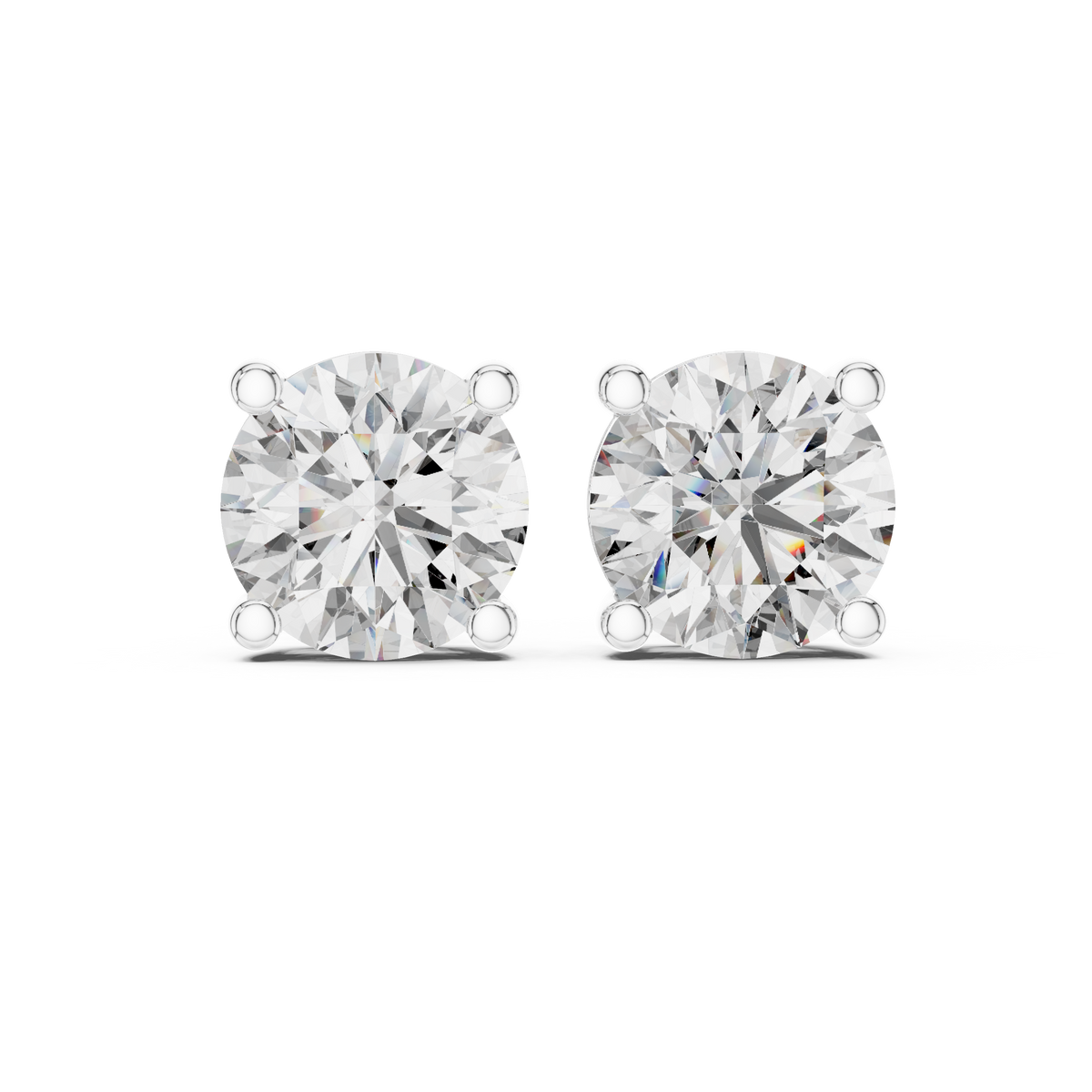 4.00ct TW Round Lab-Grown Diamond Stud Earrings