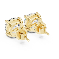 4.00ct TW Round Lab-Grown Diamond Stud Earrings in Yellow Gold — Verasah fine jewellery