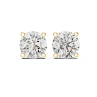 4.00ct TW Round Lab-Grown Diamond Stud Earrings in Yellow Gold — Verasah fine jewellery