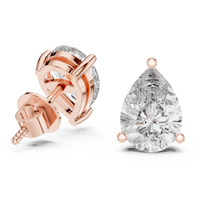 3.50ct TW Pear Lab-Grown Diamond Stud Earrings in Rose Gold — Verasah fine jewellery