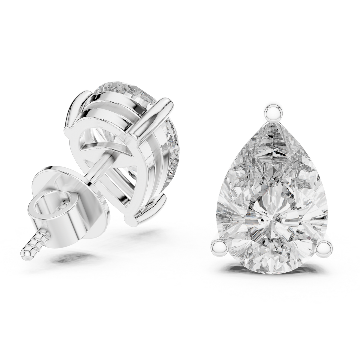 3.50ct TW Pear Lab-Grown Diamond Stud Earrings