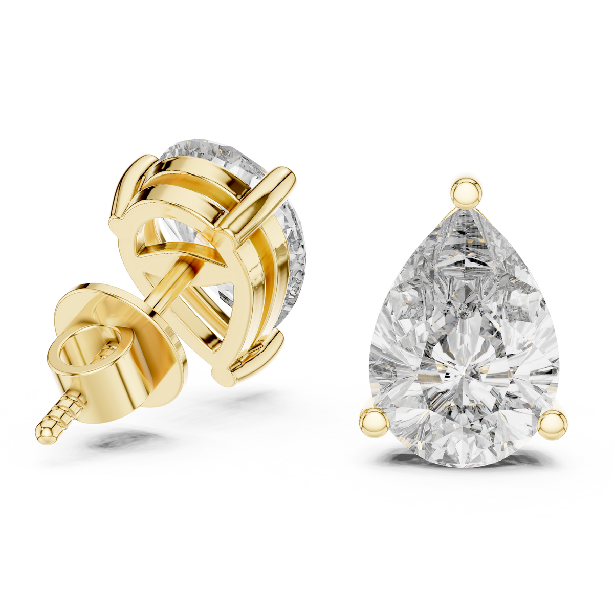 3.50ct TW Pear Lab-Grown Diamond Stud Earrings