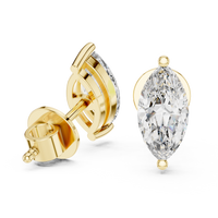 1.50ct TW Marquise Lab-Grown Diamond Stud Earrings in Yellow Gold — Verasah fine jewellery