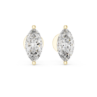1.50ct TW Marquise Lab-Grown Diamond Stud Earrings in Yellow Gold — Verasah fine jewellery