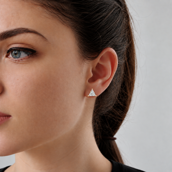 1.30ct TW Triangle Lab-Grown Diamond Stud Earrings