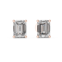2.50ct TW Emerald Lab-Grown Diamond Stud Earrings in Rose Gold — Verasah fine jewellery