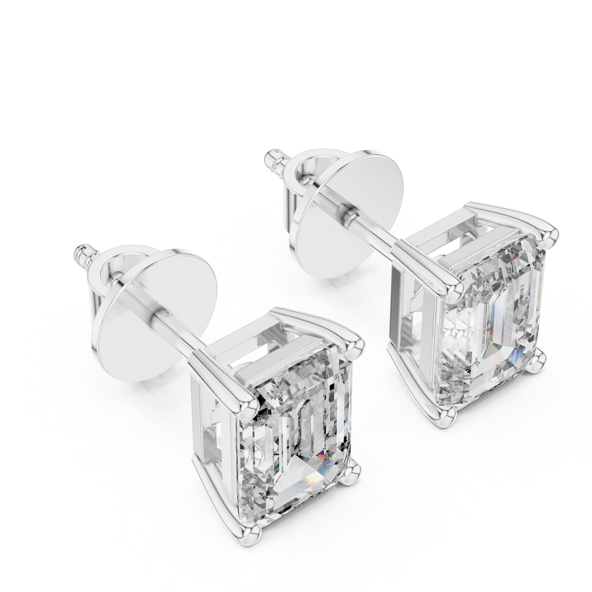 2.50ct TW Emerald Lab-Grown Diamond Stud Earrings