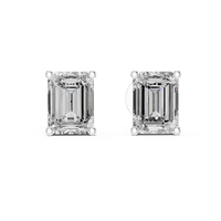 2.50ct TW Emerald Lab-Grown Diamond Stud Earrings in White Gold — Verasah fine jewellery