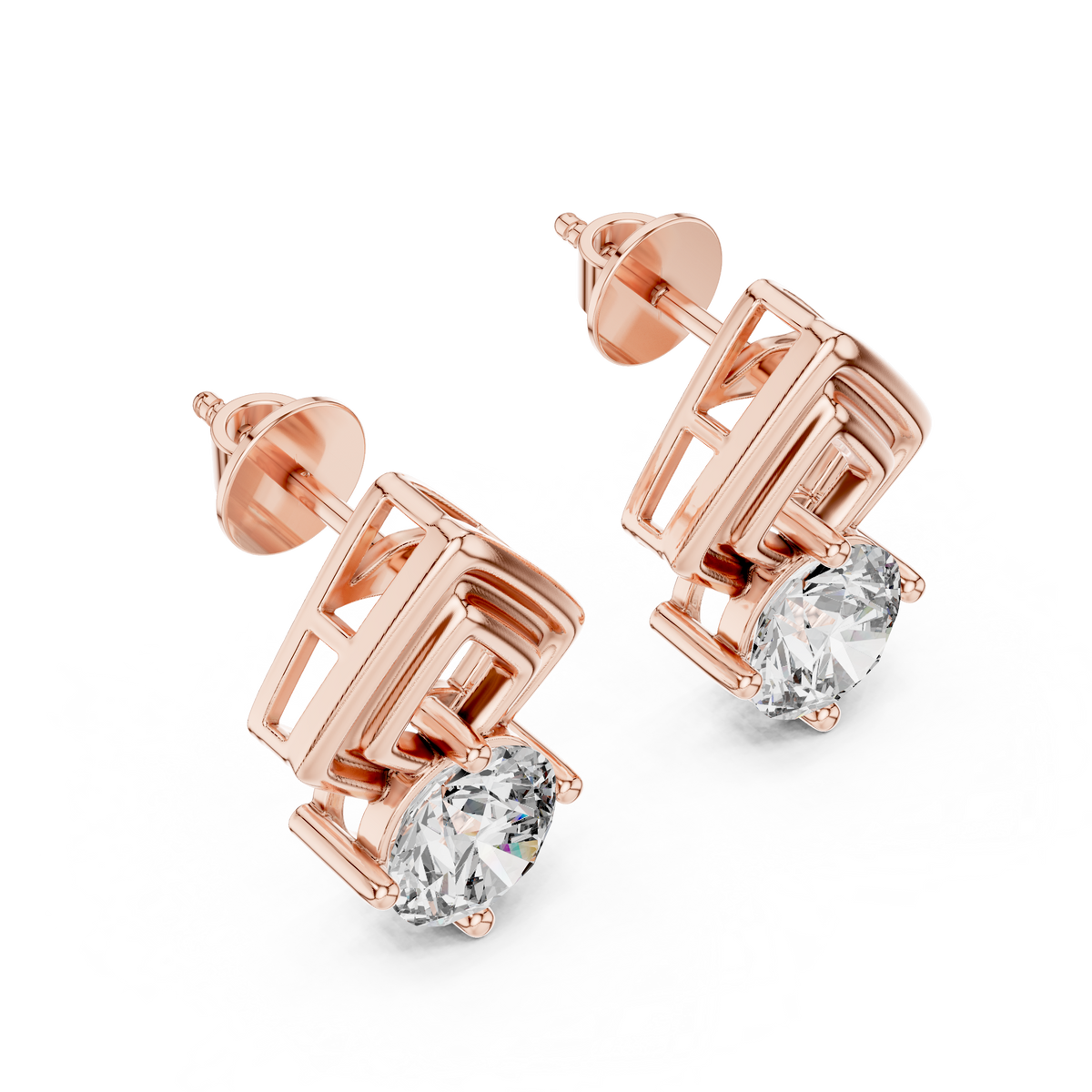 2.50ct TW Round Lab-Grown Diamond Stud Earrings