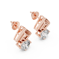 2.50ct TW Round Lab-Grown Diamond Stud Earrings in Rose Gold — Verasah fine jewellery