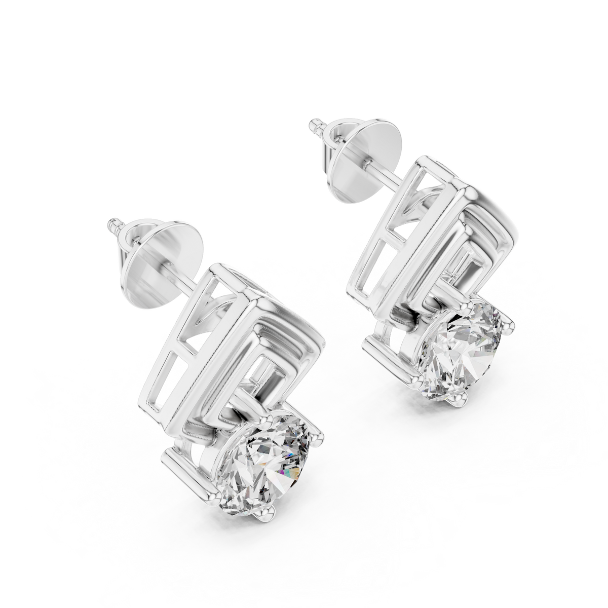 2.50ct TW Round Lab-Grown Diamond Stud Earrings