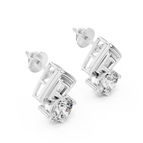 2.50ct TW Round Lab-Grown Diamond Stud Earrings