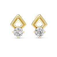 2.50ct TW Round Lab-Grown Diamond Stud Earrings in Yellow Gold — Verasah fine jewellery