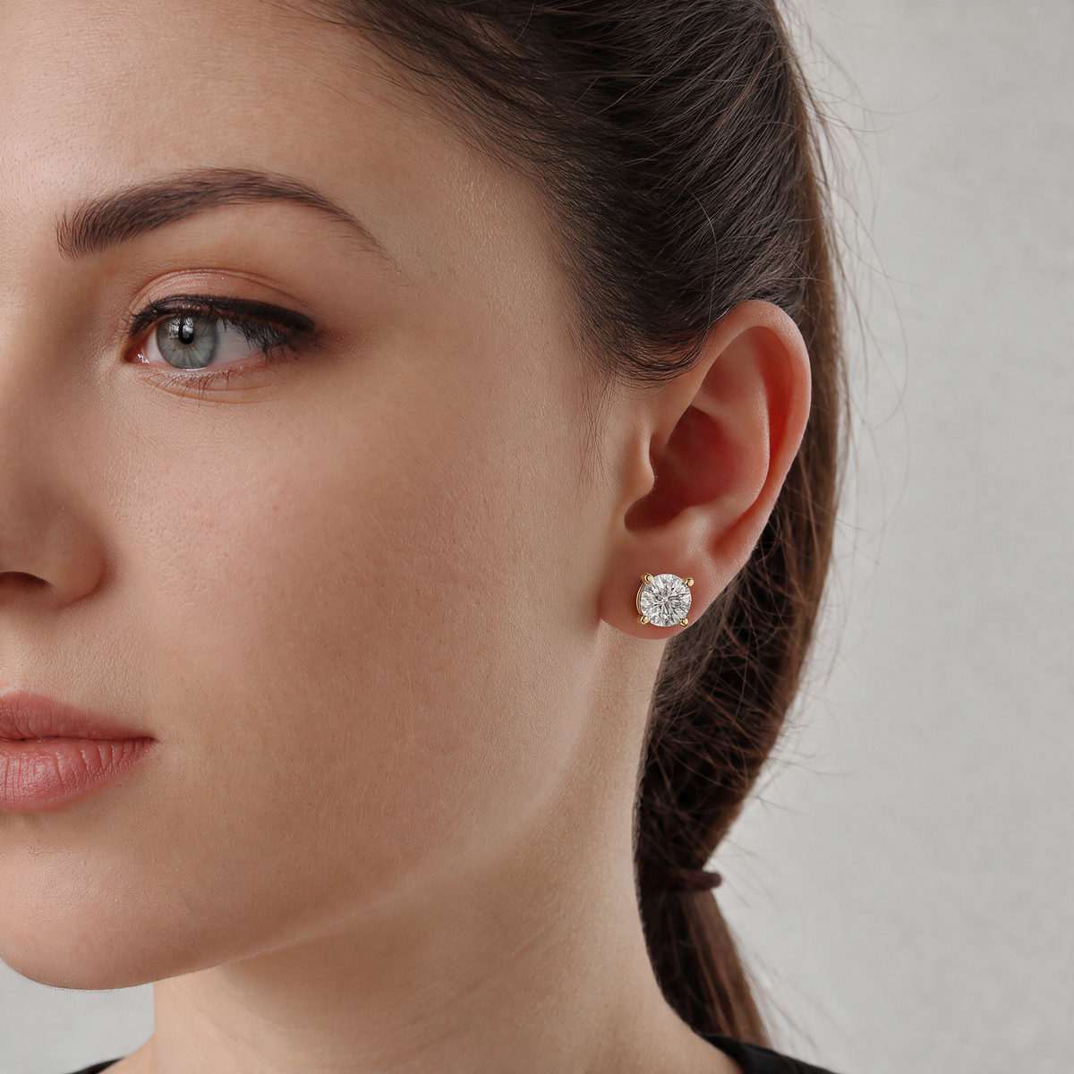 2.57ct TW Round Lab-Grown Diamond Stud Earrings