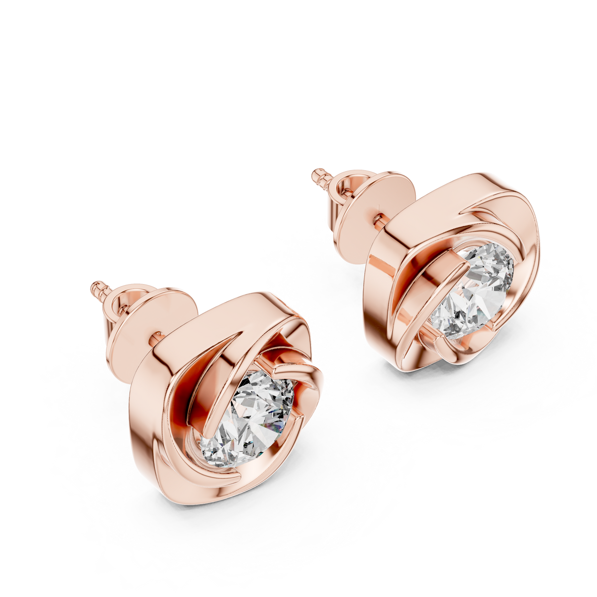 1.80ct TW Round Lab-Grown Diamond Swirl Earrings