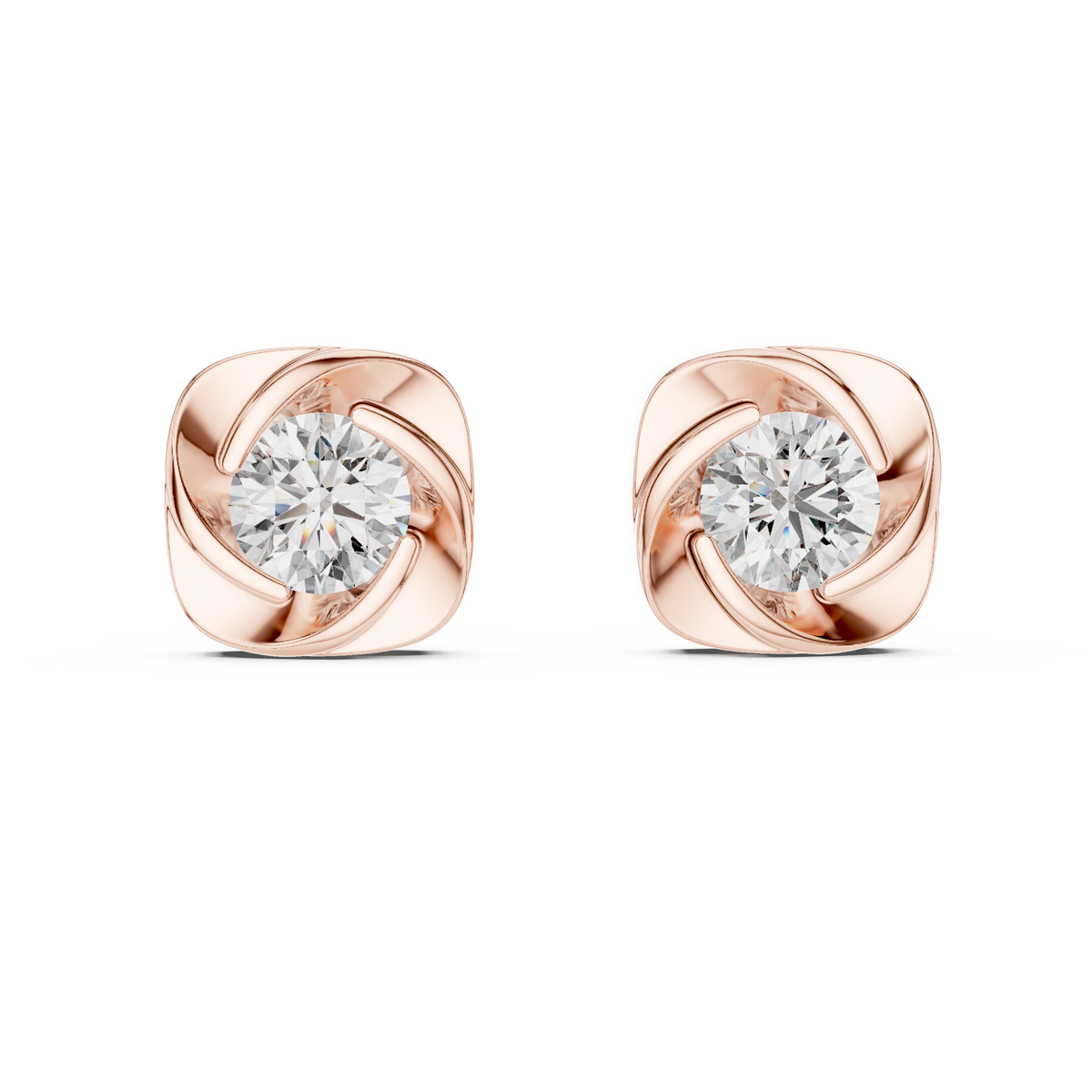 1.80ct TW Round Lab-Grown Diamond Swirl Earrings