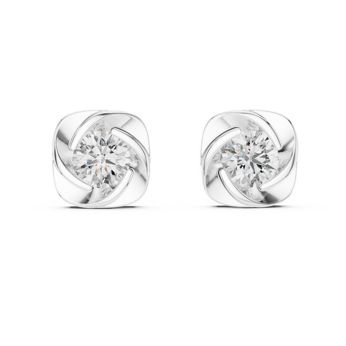 1.80ct TW Round Lab-Grown Diamond Swirl Earrings