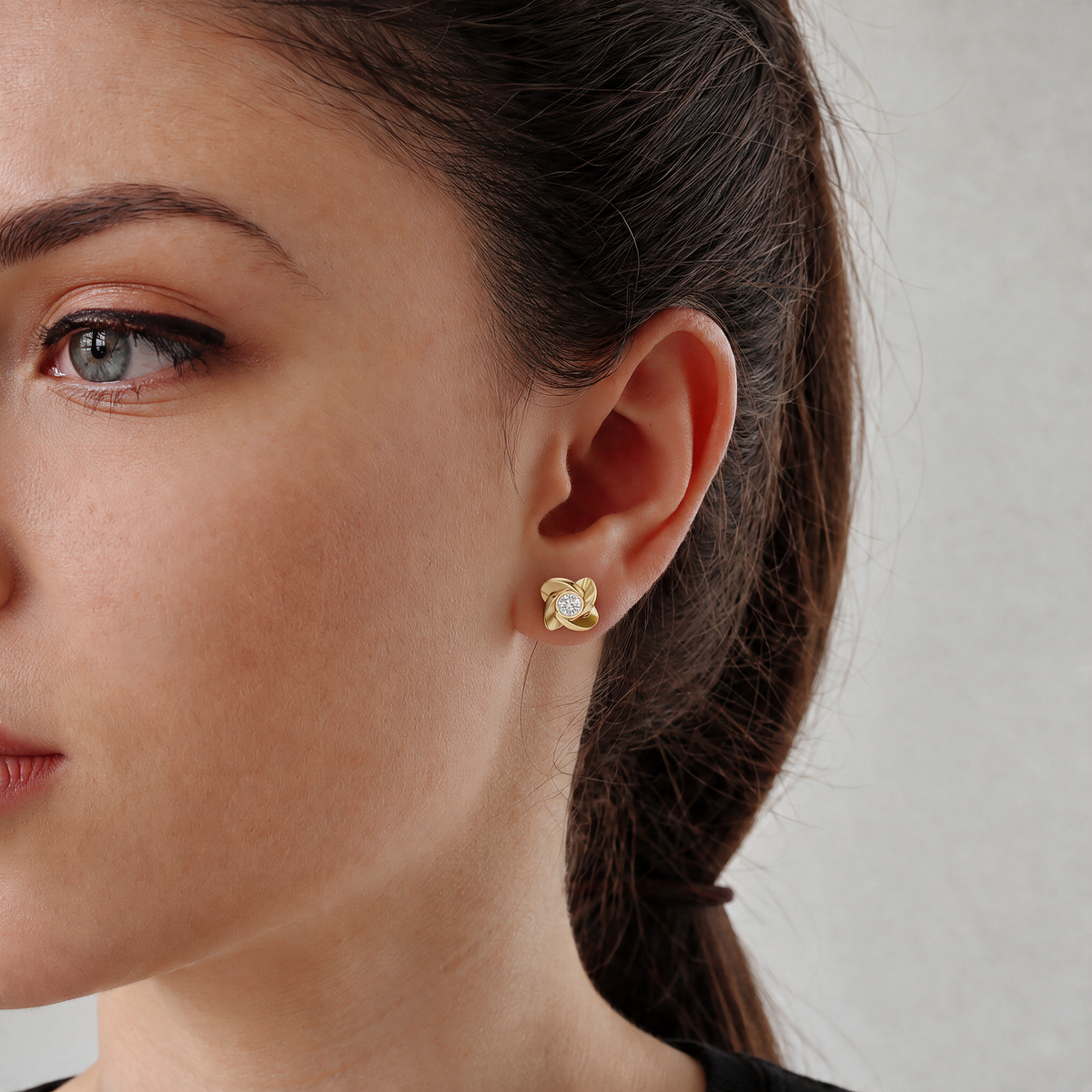 1.80ct TW Round Lab-Grown Diamond Flower Earrings