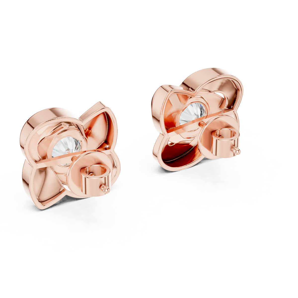 1.80ct TW Round Lab-Grown Diamond Flower Earrings