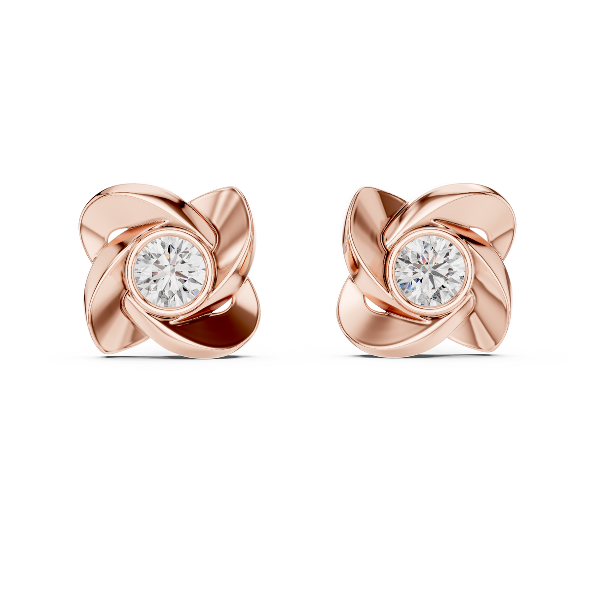 1.80ct TW Round Lab-Grown Diamond Flower Earrings