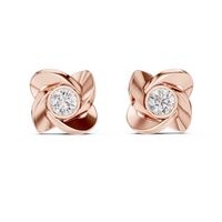 1.80ct TW Round Lab-Grown Diamond Flower Earrings in Rose Gold — Verasah fine jewellery