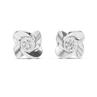 1.80ct TW Round Lab-Grown Diamond Flower Earrings in White Gold — Verasah fine jewellery