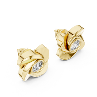 1.80ct TW Round Lab-Grown Diamond Flower Earrings in Yellow Gold — Verasah fine jewellery