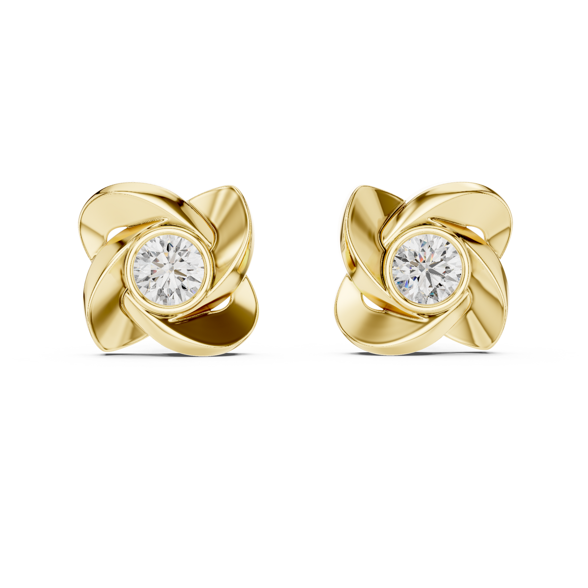 1.80ct TW Round Lab-Grown Diamond Flower Earrings