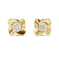 1.80ct TW Round Lab-Grown Diamond Flower Earrings in Yellow Gold — Verasah fine jewellery