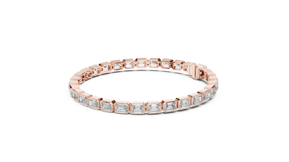 9.30ct TW Emerald Cut Lab-Grown Diamond Tennis Bracelet