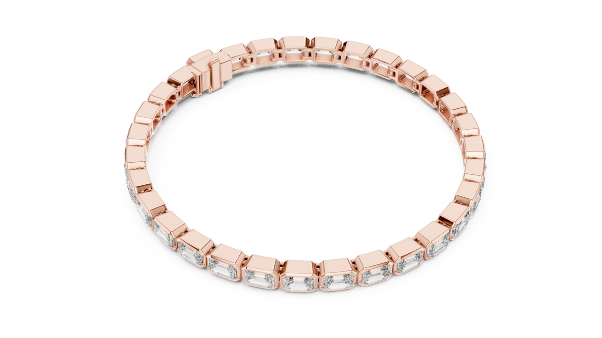 9.30ct TW Emerald Cut Lab-Grown Diamond Tennis Bracelet