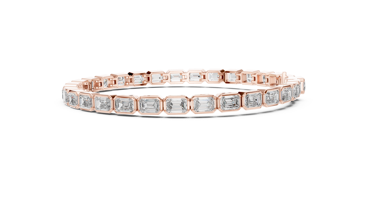 9.30ct TW Emerald Cut Lab-Grown Diamond Tennis Bracelet