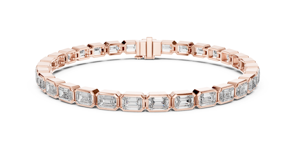 9.30ct TW Emerald Cut Lab-Grown Diamond Tennis Bracelet